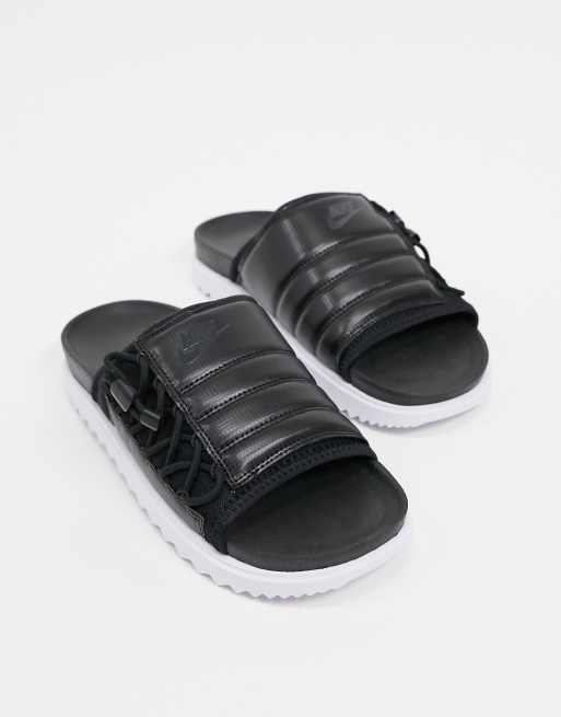 nike asuna slides all black