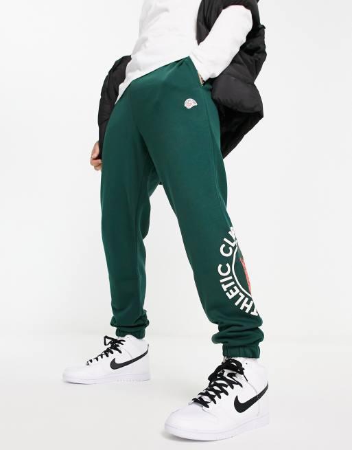 Mens - College Logo Slim Fit Cuffed Joggers in Enamel Green Marl