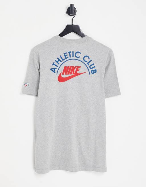 Nike Athletic Club retro logo t shirt in gray heather