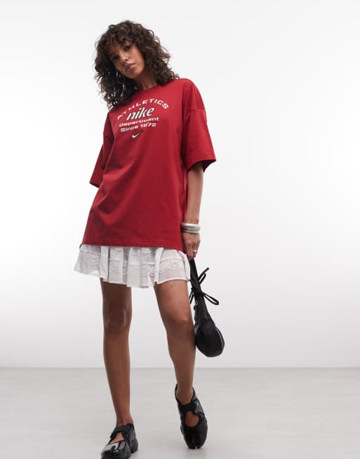 Nike Athletic Dept - Rød oversized T-shirt, 2 af 4