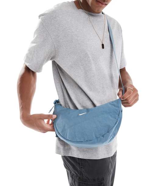 Nike Aura Crescent crossbody bag in mid blue - view 1