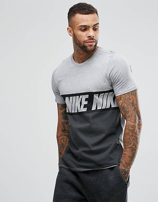 Nike AV15 Repeat Logo T-Shirt In Grey 856475-063 | ASOS