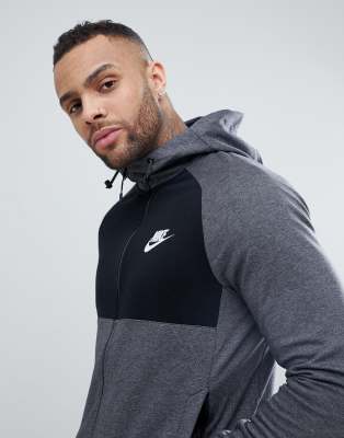 Nike AV15 Zip Through Colour Block Hoodie In Grey 861742-071 | ASOS