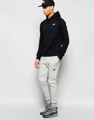 nike gray aw77 hoodie with arm pocket