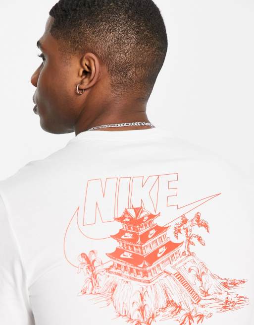 Nike Back graphic t shirt in white and red