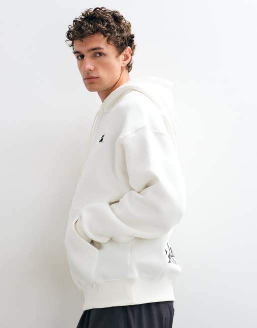 Nike back logo hoodie in cream, 4 of 5