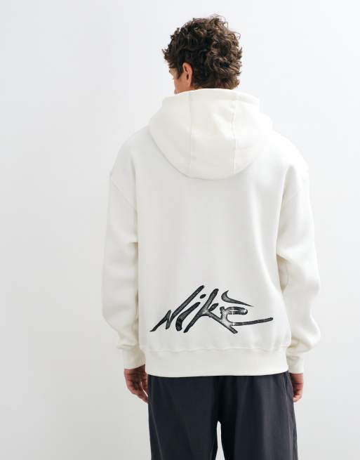 Nike back logo hoodie in cream, 5 of 5