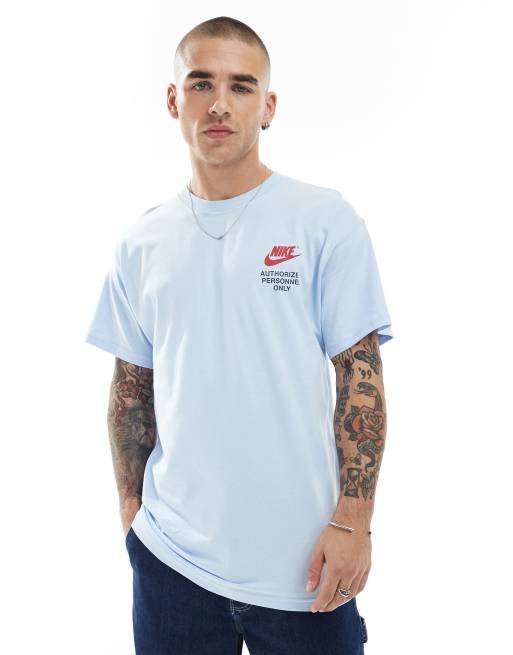 Nike back print graphic oversized t-shirt in blue