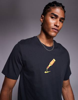 Nike back print graphic t-shirt in black - view 1