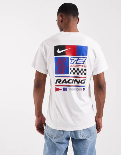 Nike back print racing graphic t-shirt in white - view 1