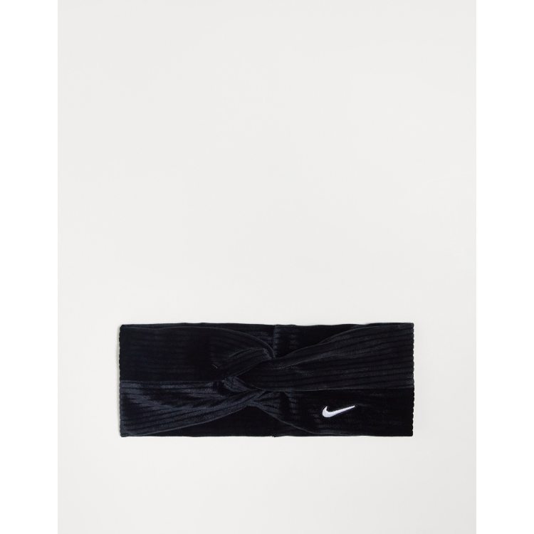 Nike - Bandeau avec nœud torsadé en velours - Rose