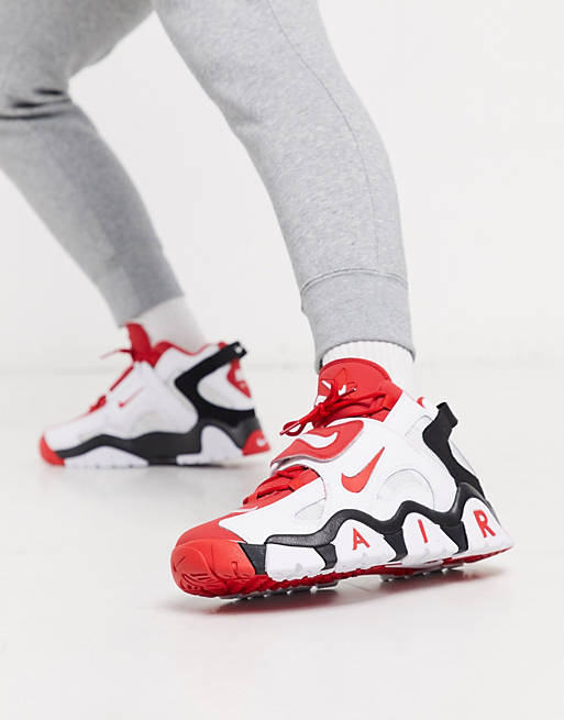 Nike Barrage mid sneakers in black/white/red | ASOS