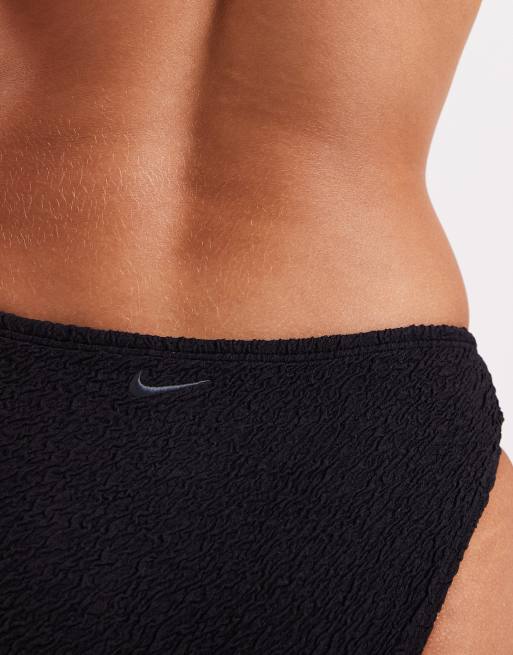 Nike - Bas de bikini taille basse effet froissé - Noir, 4 de 4