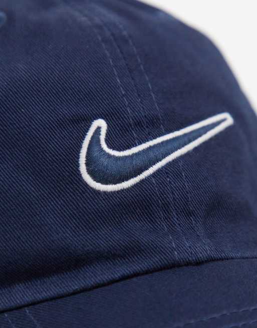 Nike Baseball Cap In Navy With Swoosh Print Asos