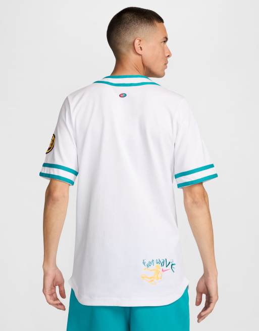 Jersey Nike Baseball Jersey Shorts Nike Baseball Jersey In White ASOS
