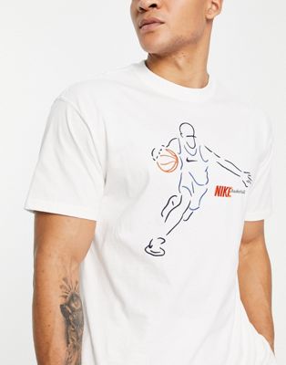 Nike Basketball 90s retro graphic t-shirt in white | ASOS