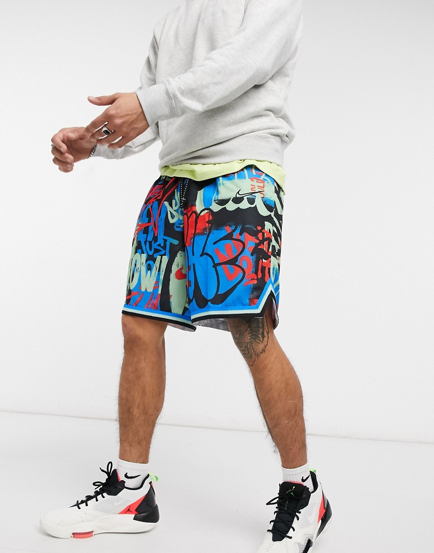 Nike Basketball – Brooklyn DNA – Shorts med heltäckande mönster-Flerfärgad