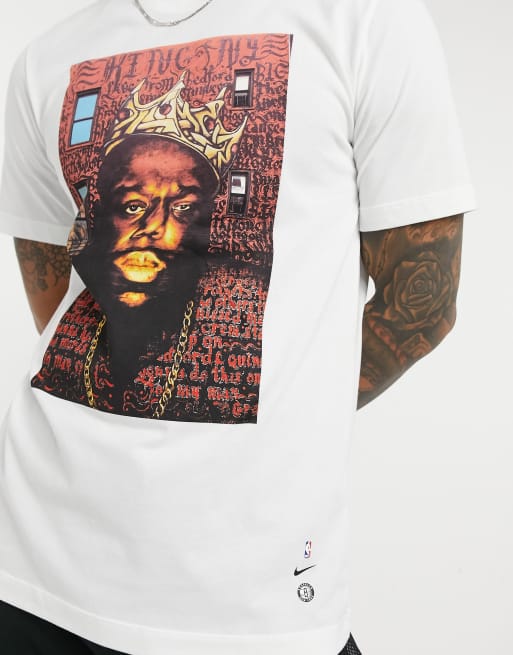 Shop Nike Brooklyn Nets Biggie Photo Ls Tee 38210X-WHT white