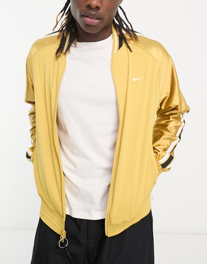 Nike Basketball Circa track jacket in gold