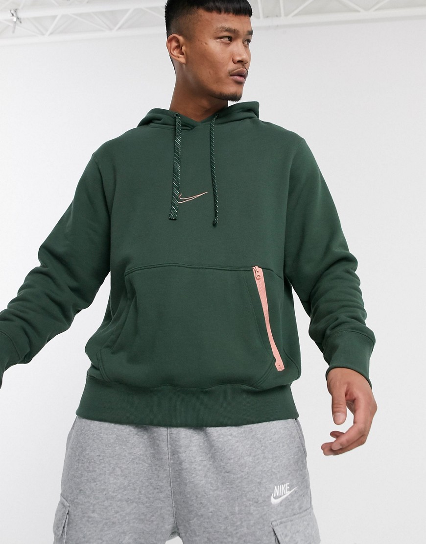 Nike Basketball - City Exploration - Felpa verde con cappuccio