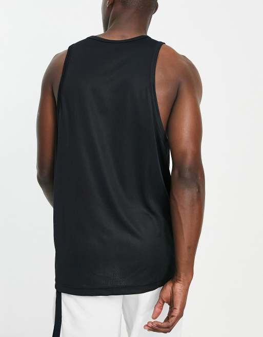 Nike Basketball Crossover Dri Fit Large Swoosh Jersey Vest In Black Asos