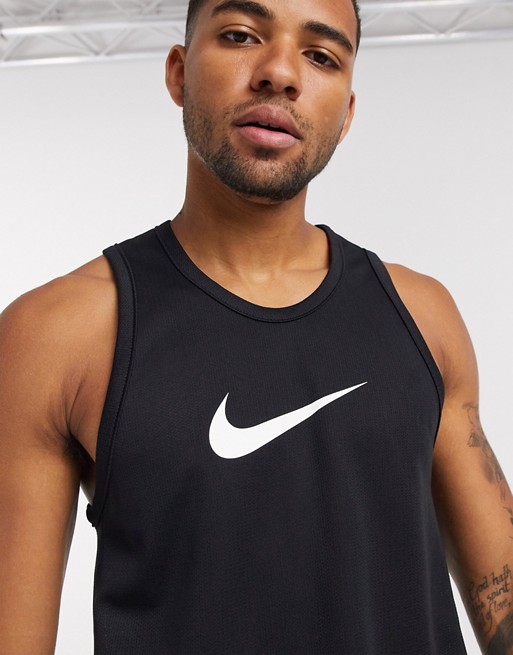 Nike Basketball – Czarny klasyczny podkoszulek bez rękawÓw z logo JMJO