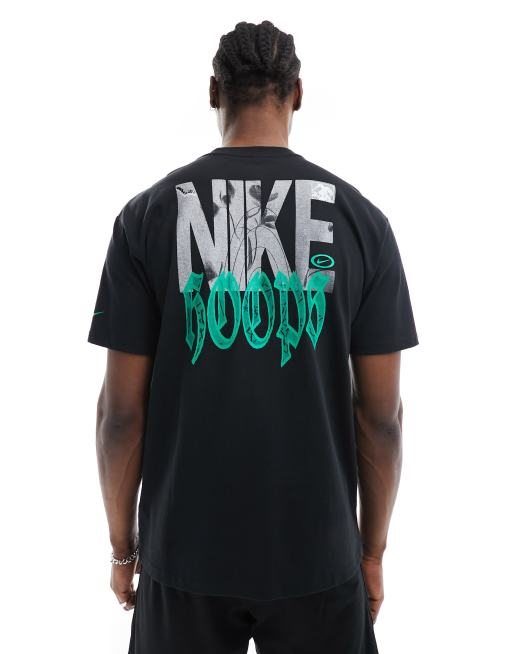 Nike Basketball – Czarny T-shirt z grafiką na plecach
