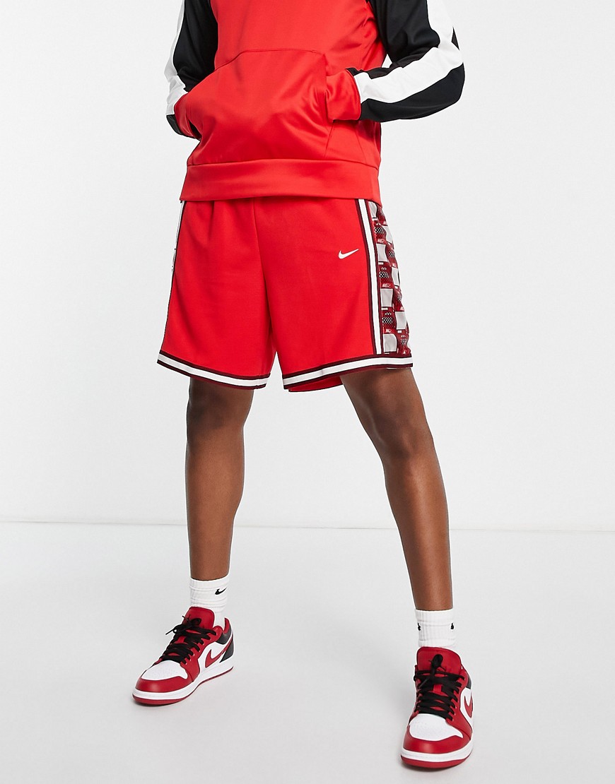 Nike Basketball DNA+ Dri-FIT seasonal 8-inch shorts in red