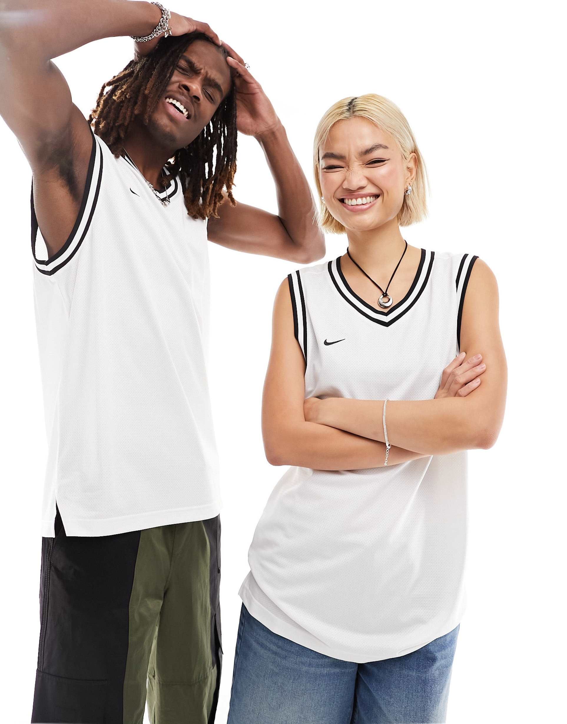 nike basketball dna dri-fit unisex jersey in white