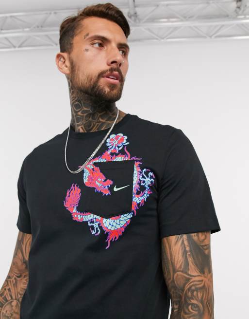 Nike Basketball dragon logo t shirt in black