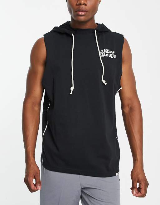 Nike Basketball Dri-FIT cut-off sleeveless hooded sweatshirt in ...