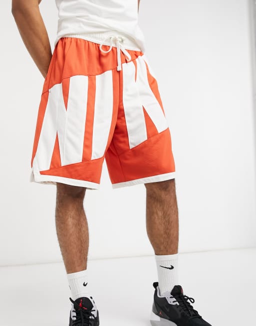 Orange and hot sale white shorts