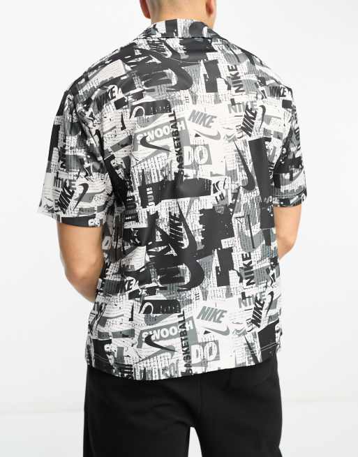 Nike Basketball - Dri-Fit - Grå skjorte med print, 3 af 4