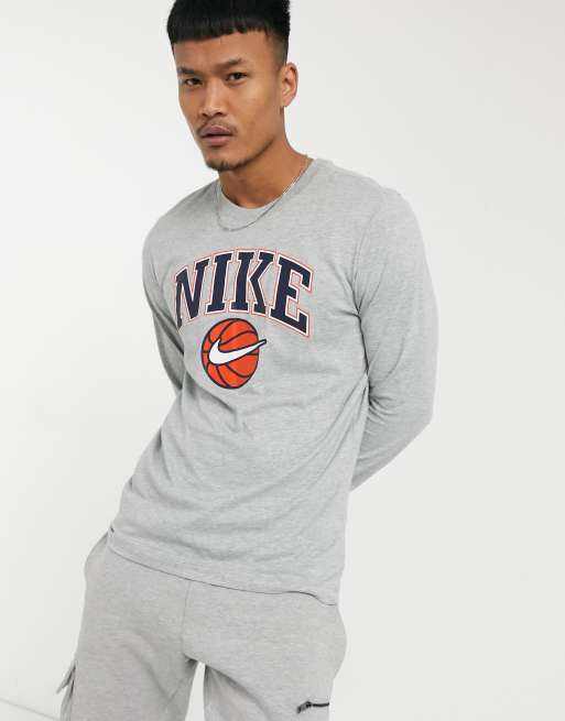 Ten einde raad Nietje ergens Nike Basketball Dri-Fit HBR long sleeve t-shirt in gray | ASOS