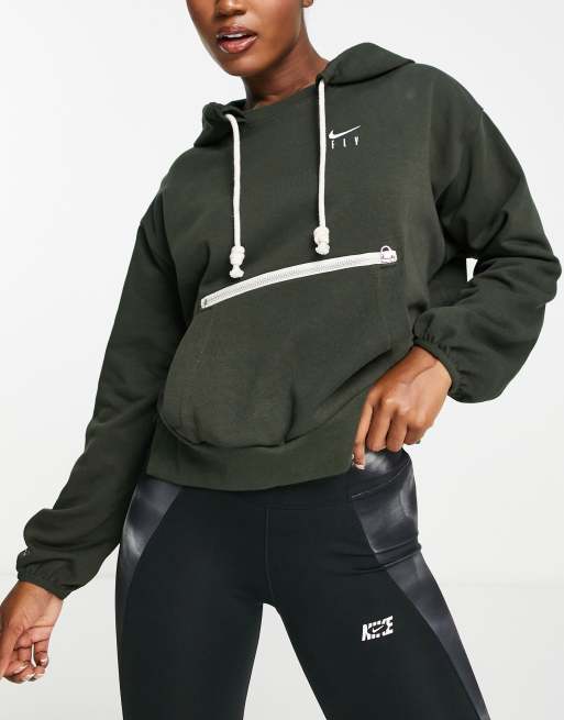 Nike dri fit hoodie hot sale green