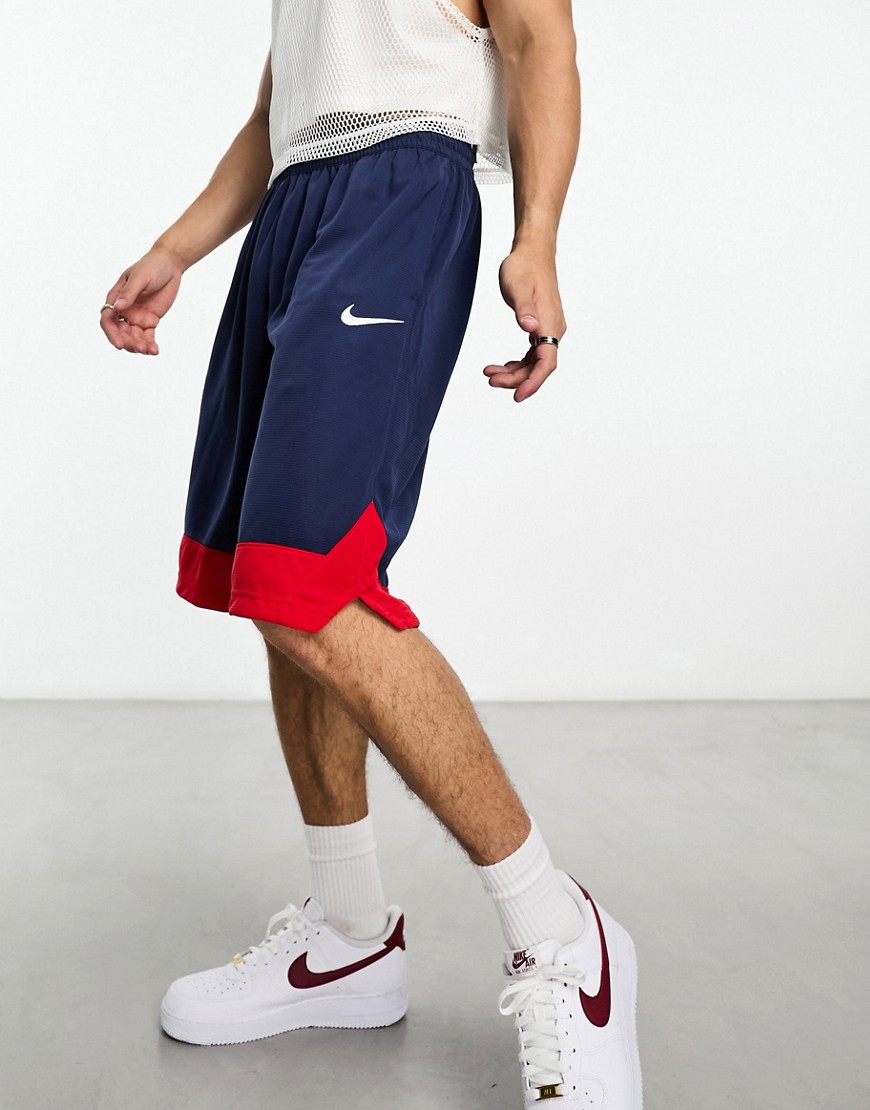 Nike Basketball Dri-fit Icon Shorts In Navy And Red