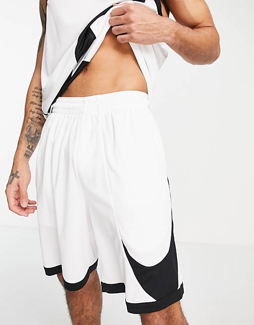  Nike Basketball Dri-FIT large Swoosh shorts in white 