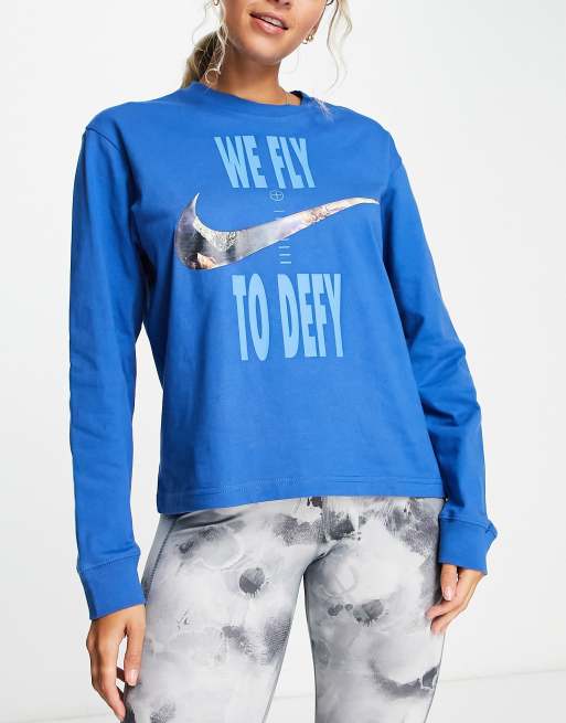 Nike Basketball Dri-Fit Swoosh Boxy T-Shirt in Blue