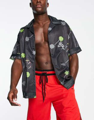 Dri-FIT polyknit mesh shirt in black