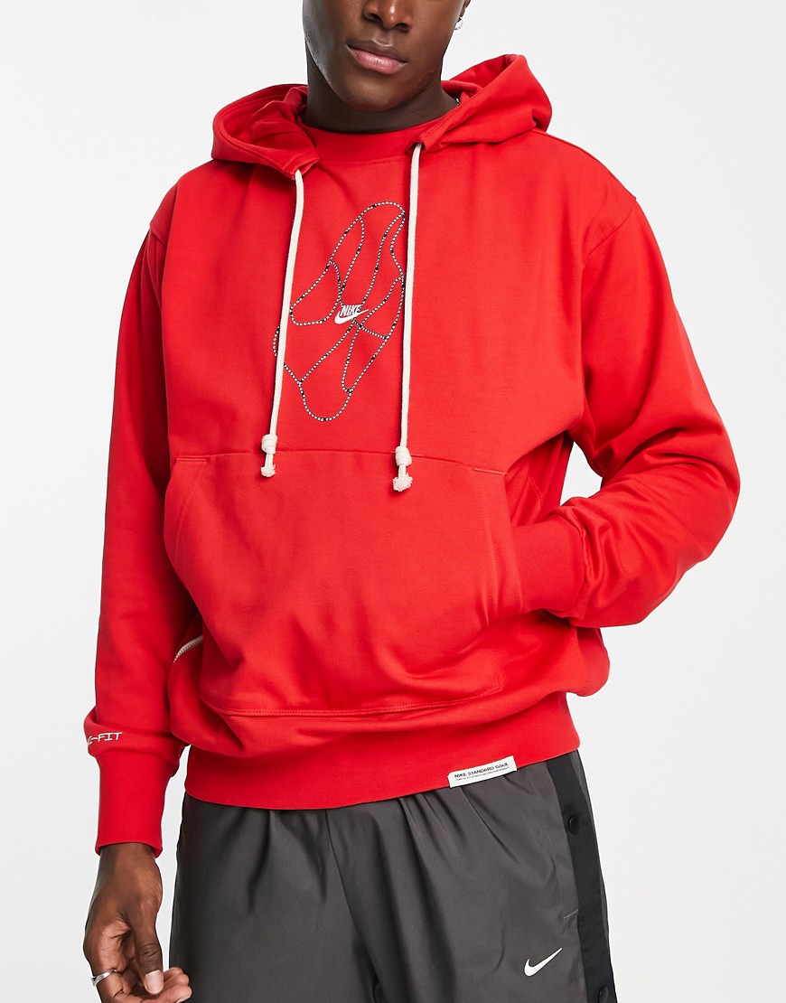 Nike Basketball Dri-fit Printed Hoodie In Red