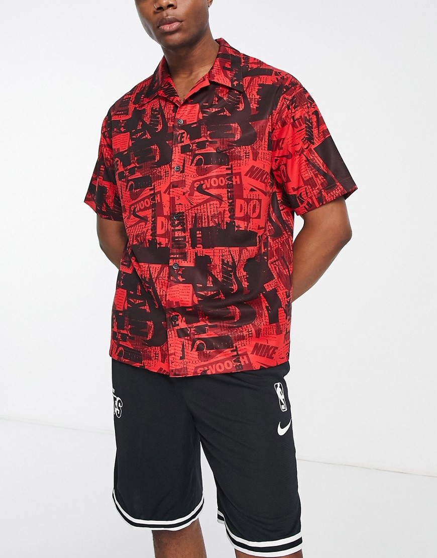 Nike Basketball Dri-fit Printed Shirt In Red