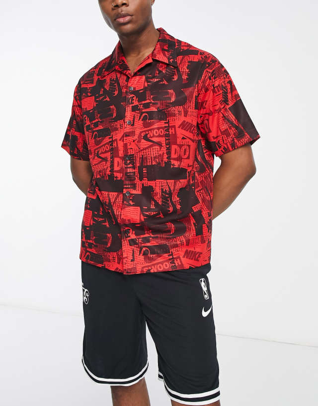 Nike Basketball Dri-FIT printed shirt in red