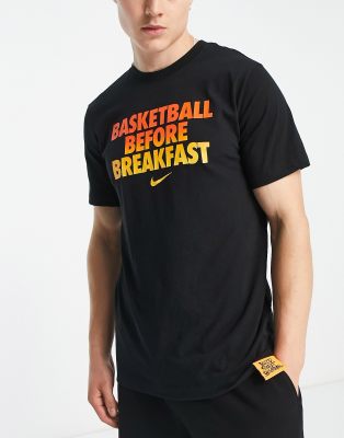 Nike Basketball Dri FIT slogan t shirt in black