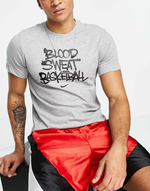 Basketball Nike in | slogan Dri-FIT ASOS gray t-shirt heather