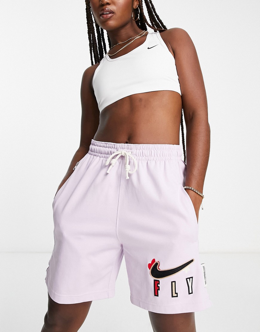 Nike Basketball Dri-fit Standard Issue Fleece Shorts In Lilac-purple