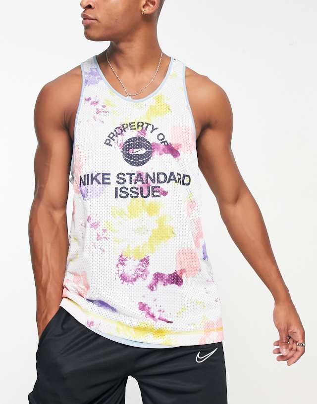 Nike Basketball Dri-FIT Standard Issue reversible polyknit tank top in multi