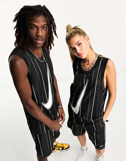 Nike Basketball Dri-Fit Striped Tank Top in Black and White