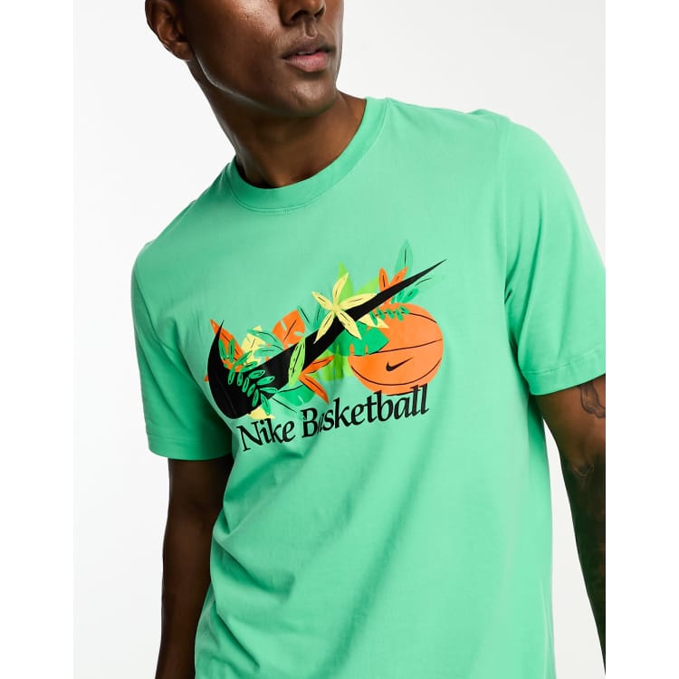 Nike Basketball Dri-Fit Swoosh 2 T-Shirt in Green