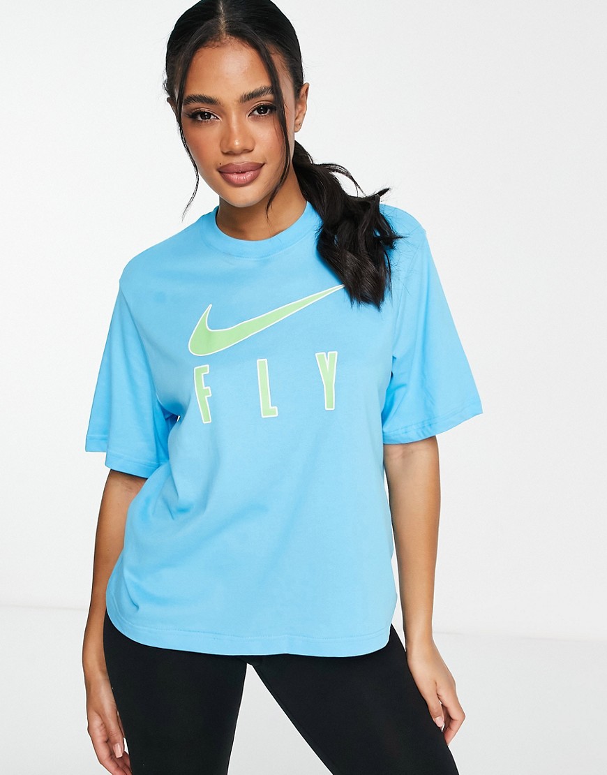 Nike Basketball Dri-fit Swoosh Boxy T-shirt In Blue
