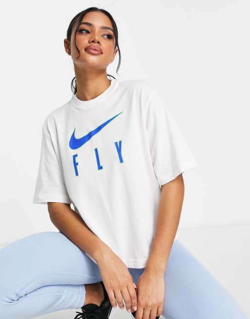 Nike Basketball Dri FIT Swoosh boxy T shirt in white